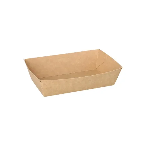 Snackbakje, karton “pure” 3,5 cm x 7 cm x 12 cm bruin