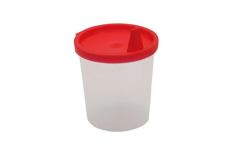Medi-Inn urinebekers met deksel 125 ml Ø 6,5 cm x 7 cm rood