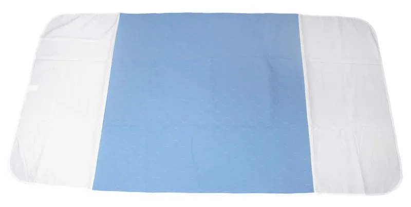 Matrasbeschermer 90 cm x 85 cm lichtblauw zonder vleugels, 4-laags