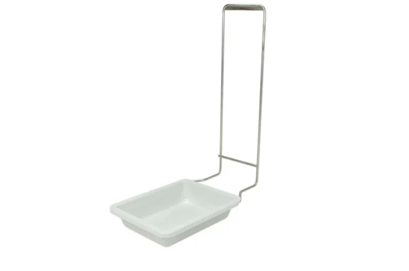 Lekbak wit voor RVS-dispenser, incl. houder
