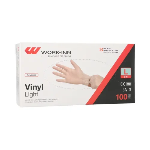 Work-inn Handschoenen Vinyl gepoederd Light transparant maat L