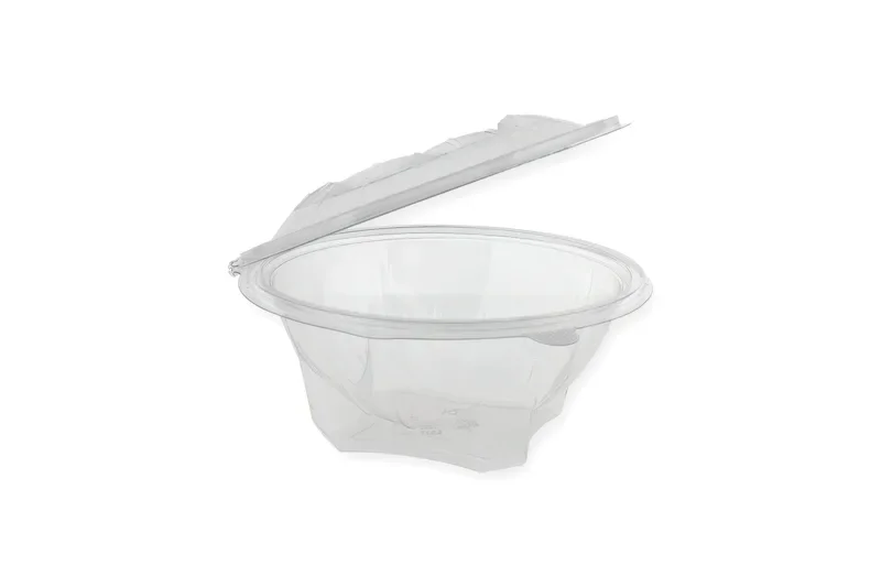 Saladebakken rond 500 ml, rPET Ø 15,2 x 7,5 cm transparant