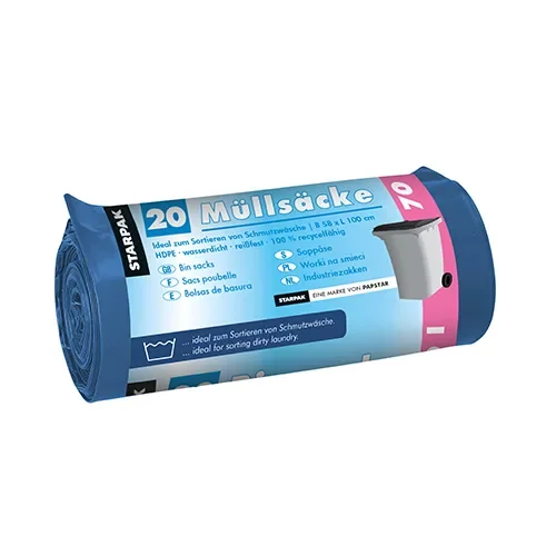 Afvalzakken, HDPE, 58 x 100 cm blauw