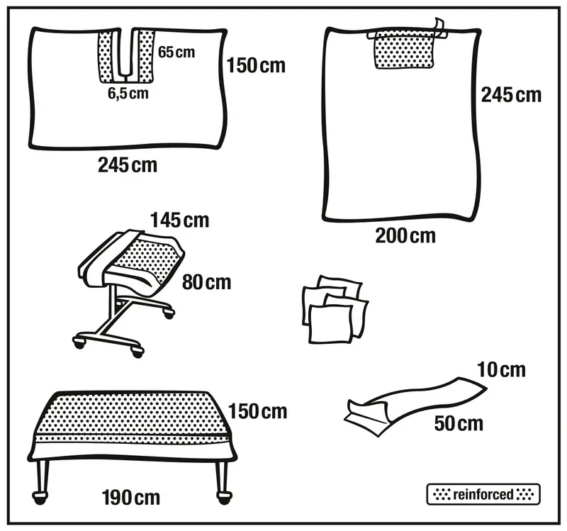 Foliodrape Univer. splitlakenset 2 P+