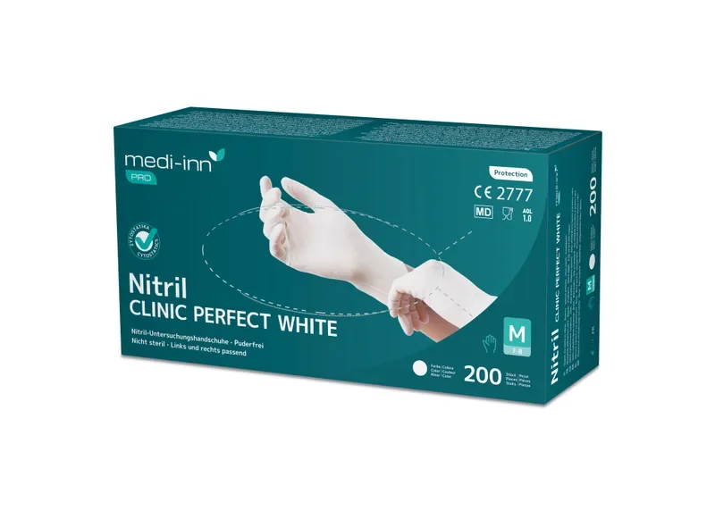 Medi-Inn Handschoenen Nitril poedervrij “Clinic Perfect” wit maat L
