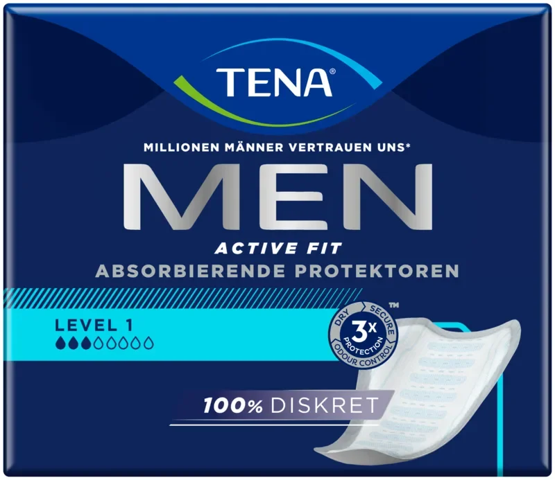Tena incontinentie-inleggers 23 cm “Men Active Fit Level 1” voor mannen