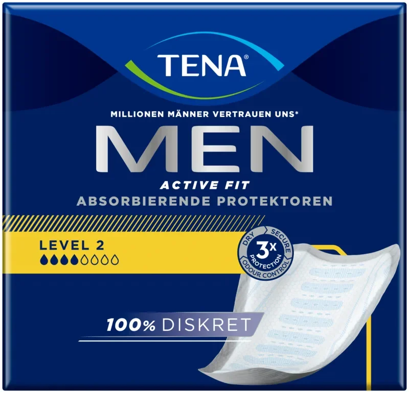 Tena incontinentie-inleggers 27 cm “Men Active Fit Level 2” voor mannen