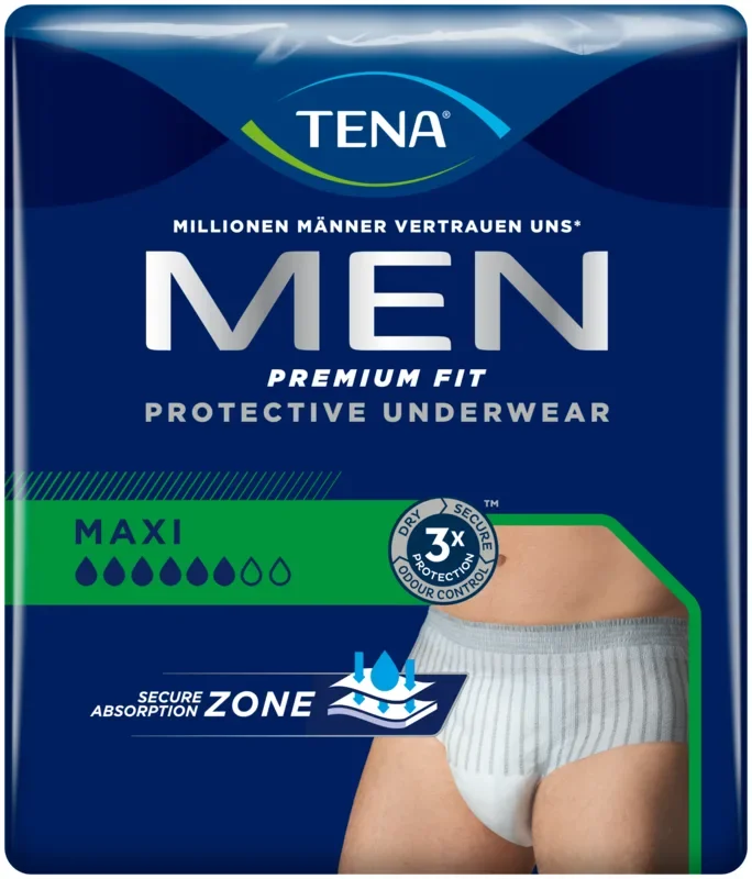 Tena incontinentiebroekjes “Men Premium Fit Protective Maxi” heupomvang 95-125 cm, maat L/XL