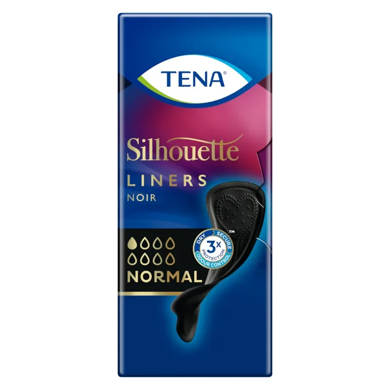 Tena incontinentie-inleggers 17,5 cm zwart “Silhouette Noir Normal” inlegkruisjes