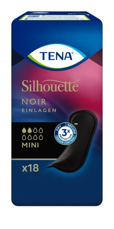 Tena incontinentie-inleggers 21,9 cm zwart “Silhouette Noir Mini”