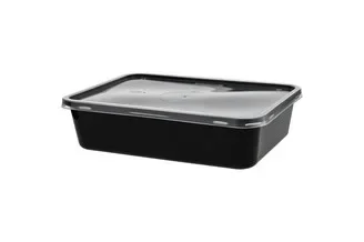 Kilobakken met transparante deksel 750 ml combiverpakking, PP 18,2 x 13,2 x 4,6 cm zwart