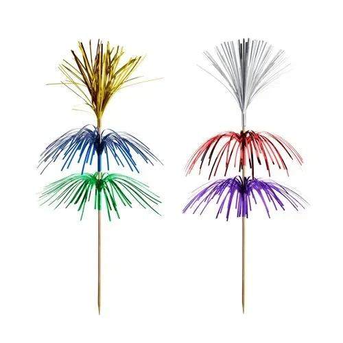 Decoprikkers 18 cm assorti kleuren Fireworks 3-laags