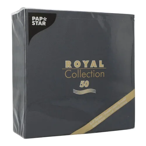Servetten Royal Collection 1/4 vouw 40 cm x 40 cm zwart