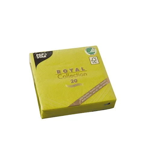 Servetten “Royal Collection” 1/4 vouw 25 cm x 25 cm lime