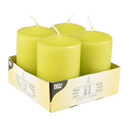 Stompkaarsen Ø 50 mm x 80 mm kiwi