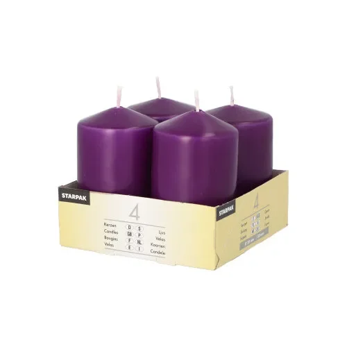 Stompkaarsen Ø 50 mm x 80 mm paars