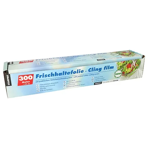 Vershoudfolie, PVC 300 m x 45 cm met praktisch, veilig snijsysteem