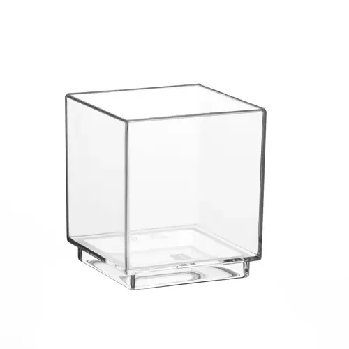 Fingerfood - Schaaltjes, PS hoekig 55 ml 4,7 cm x 4,2 cm x 4,2 cm glashelder