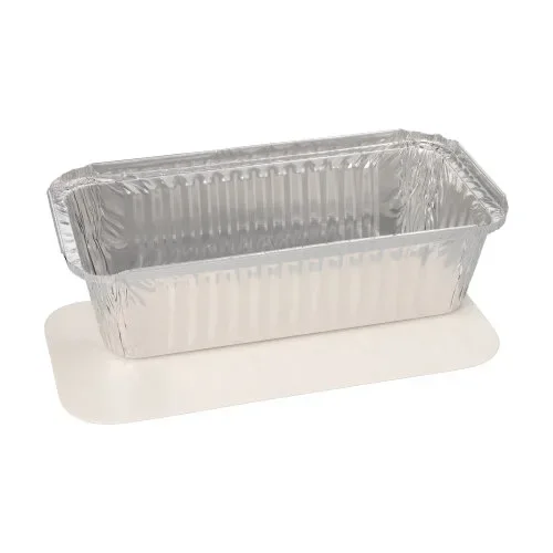 Schalen, aluminium + ingelegd deksel, PE-gecoat hoekig 1 l 5,4 cm x 11 cm x 21,3 cm