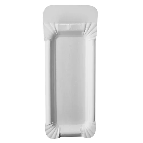 Borden, karton “pure” hoekig 8 cm x 21 cm wit met handvat