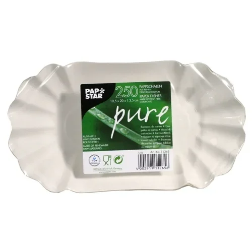 Schalen, karton “pure” ovaal 10,5 cm x 20 cm x 3,5 cm wit