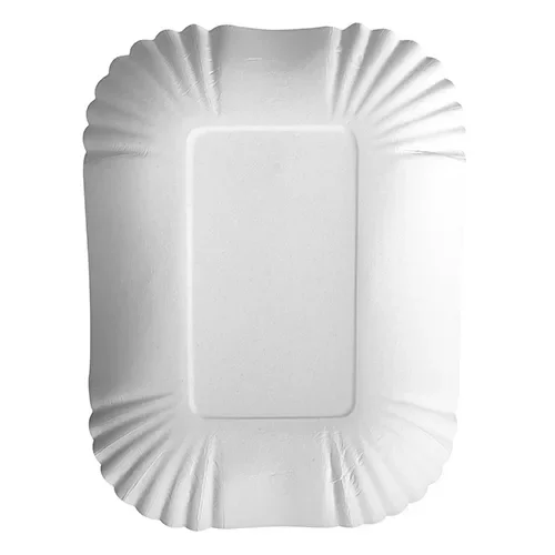 Schalen, karton “pure” hoekig 13 cm x 17,5 cm x 3 cm wit