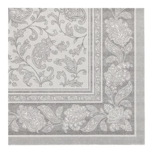 Servetten Royal Collection 1/4 vouw 40 cm x 40 cm grijs Ornaments
