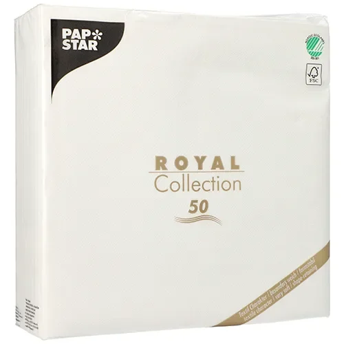 Servetten Royal Collection 1/4 vouw 48 cm x 48 cm wit