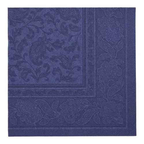 Servetten Royal Collection 1/4 vouw 40 cm x 40 cm donkerblauw Ornaments