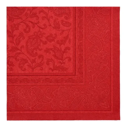 Servetten Royal Collection 1/4 vouw 40 cm x 40 cm bordeaux Ornaments