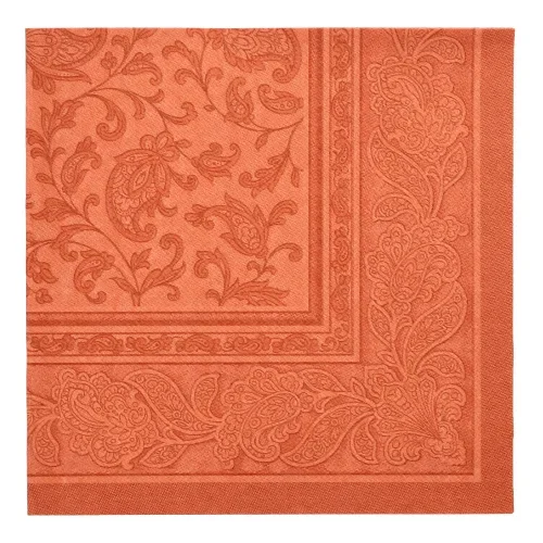 Servetten “Royal Collection” 1/4 vouw 40 cm x 40 cm terracotta Ornaments