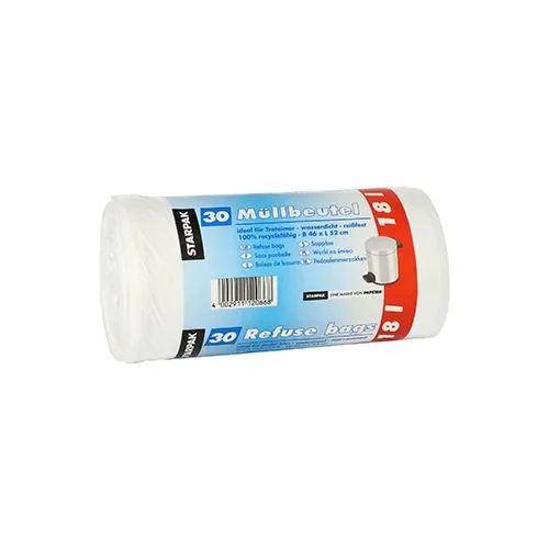 Pedaalemmerzakken, LDPE 18 l 52 cm x 46 cm wit