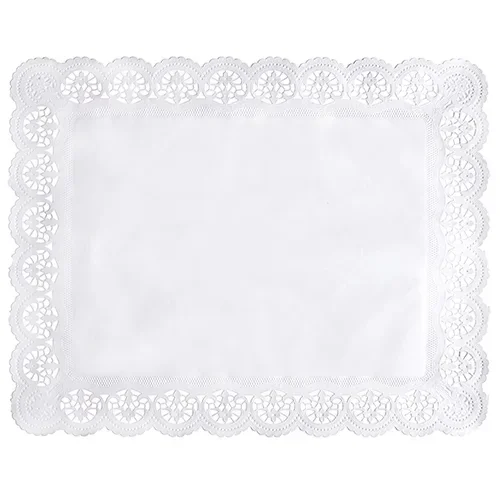 Taartranden hoekig 46 cm x 36 cm wit
