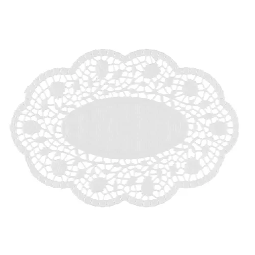 Mokkaranden ovaal 24 cm x 16,5 cm wit
