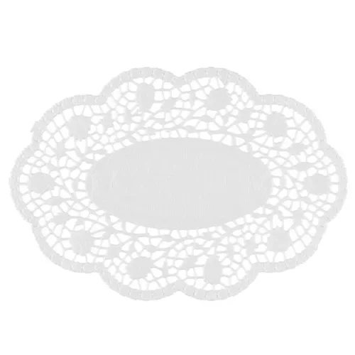 Mokkaranden ovaal 22 cm x 15 cm wit