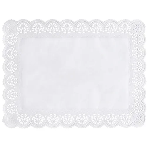 Taartranden hoekig 40 cm x 30 cm wit