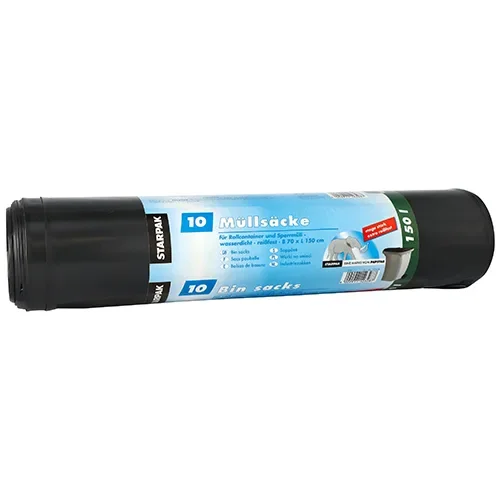 Industriezakken, LDPE 150 l 150 cm x 70 cm zwart extra sterk en scheurvast