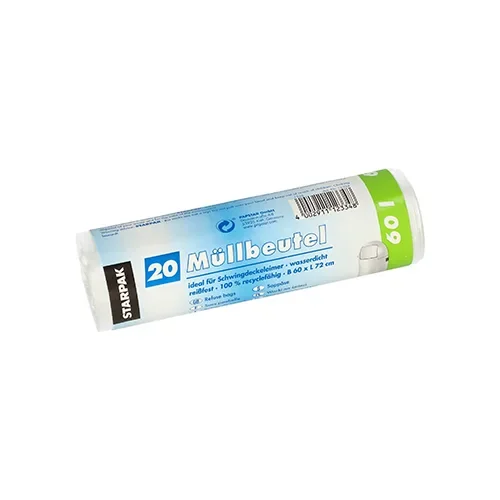 Pedaalemmerzakken, HDPE 60 l 72 cm x 60 cm transparant