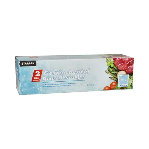 Diepvrieszakjes, Lldpe 2 l 30 cm x 20 cm transparant in dispenser doos