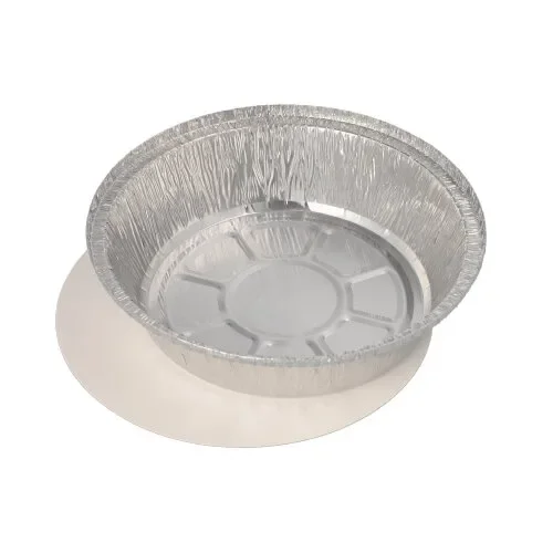 Aluminium schalen met inlegdeksels, PP gelamineerd rond 0,77 l Ø 18,2 cm x 4 cm