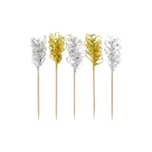 Decoprikkers 10,5 cm Frills goud/zilver