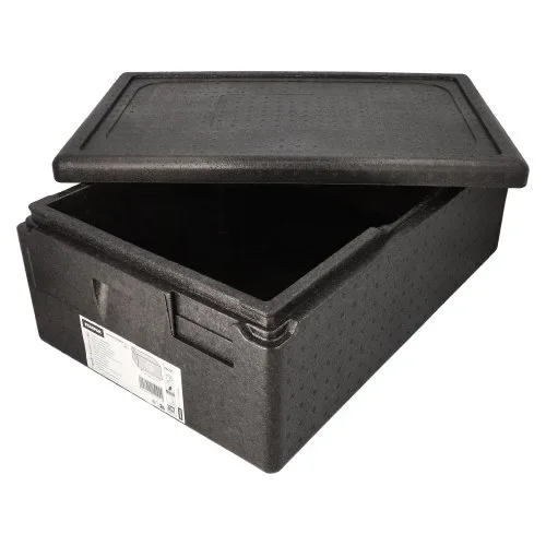Transportboxen, Epp 60 cm x 40 cm x 23 cm zwart “Gastro-Norm 1/1”