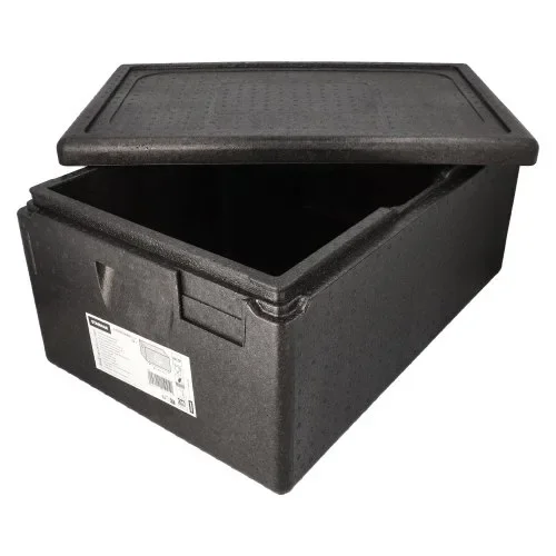 Transportboxen, Epp 60 cm x 40 cm x 28 cm zwart “Gastro-Norm 1/1”