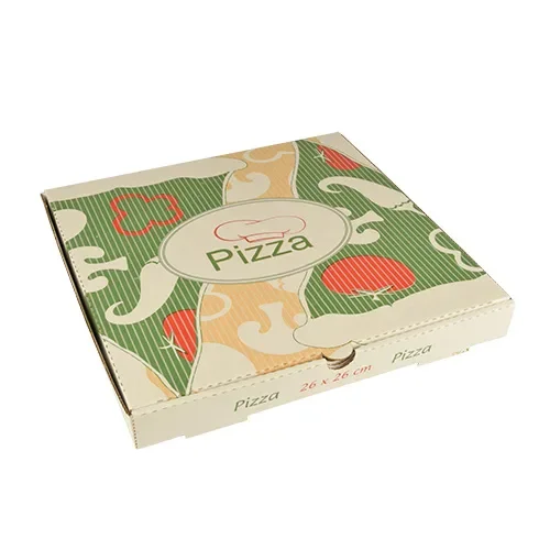 Pizzadozen, Cellulose “pure” hoekig 26 cm x 26 cm x 3 cm
