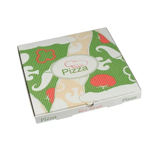 Pizzadozen, Cellulose “pure” hoekig 30 cm x 30 cm x 3 cm