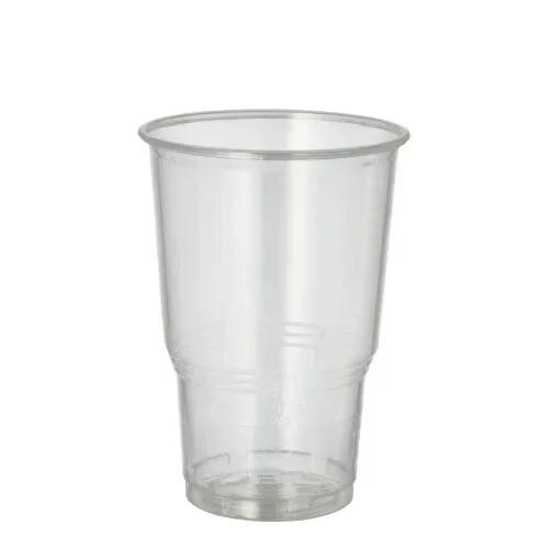 Drinkbekers voor koude dranken, PLA “pure” 0,25 l Ø 7,8 cm x 11 cm glashelder met schuimkraag