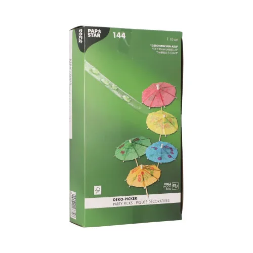 Decoprikkers 10 cm assorti kleuren Parapluutjes