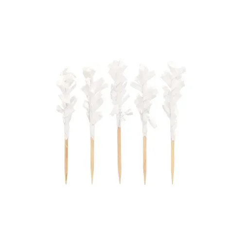 Decoprikkers 6,8 cm wit Frills