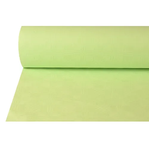 Tafelkleed papier met damastprint 50 m x 1 m pastelgroen