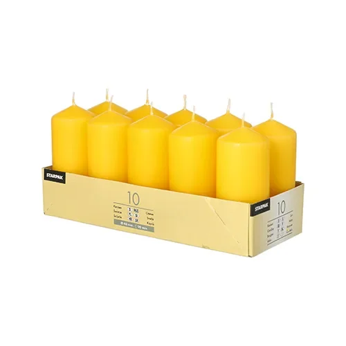 Stompkaarsen Ø 40 mm x 90 mm goudgeel